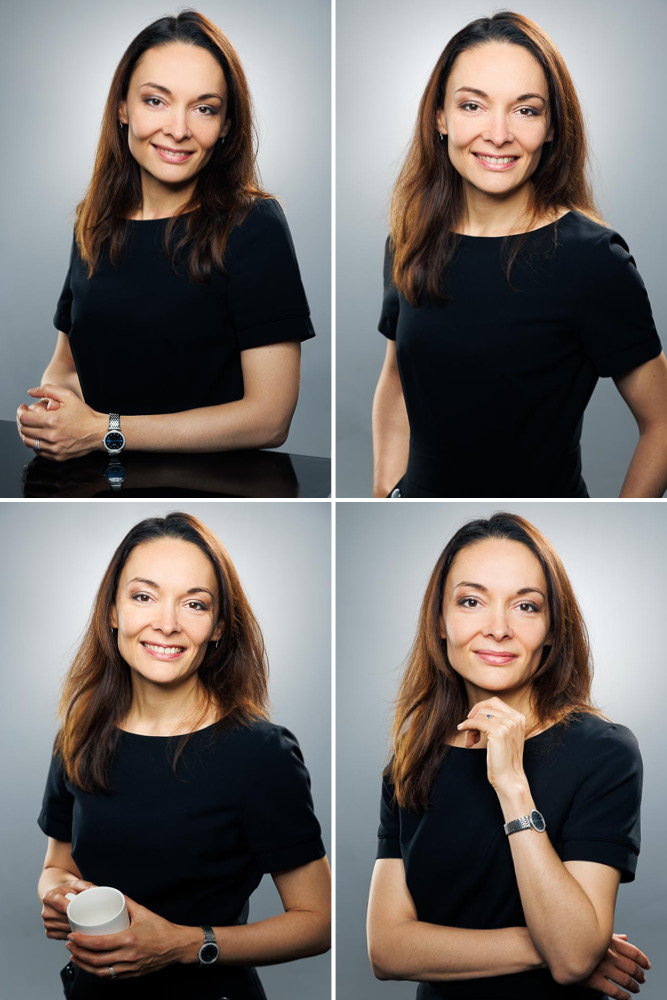 Estelle capturée en photo corporate, valorisant une image professionnelle naturelle et confiante