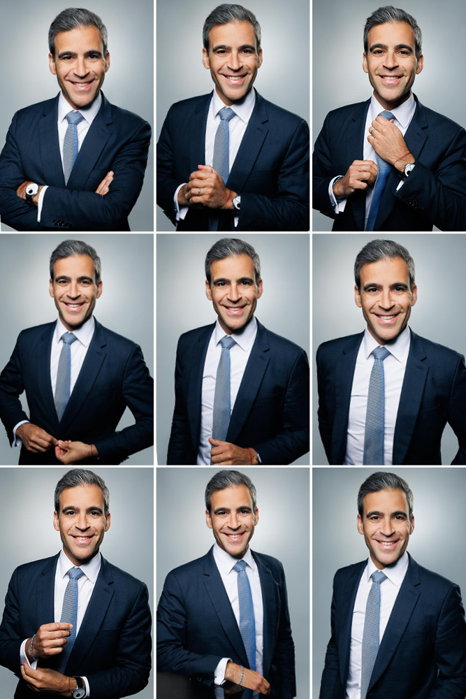 Image verticale d’un visage professionnel posé, avec une expression authentique et calme