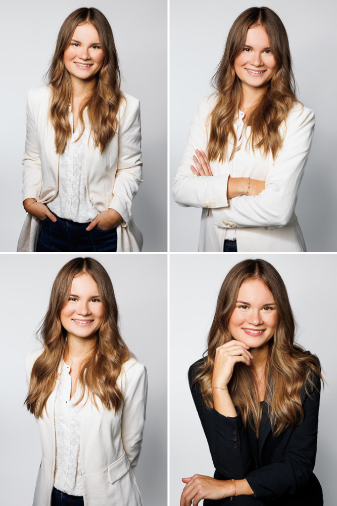 Portrait vertical en studio avec éclairage pro valorisant un look authentique et une posture assurée