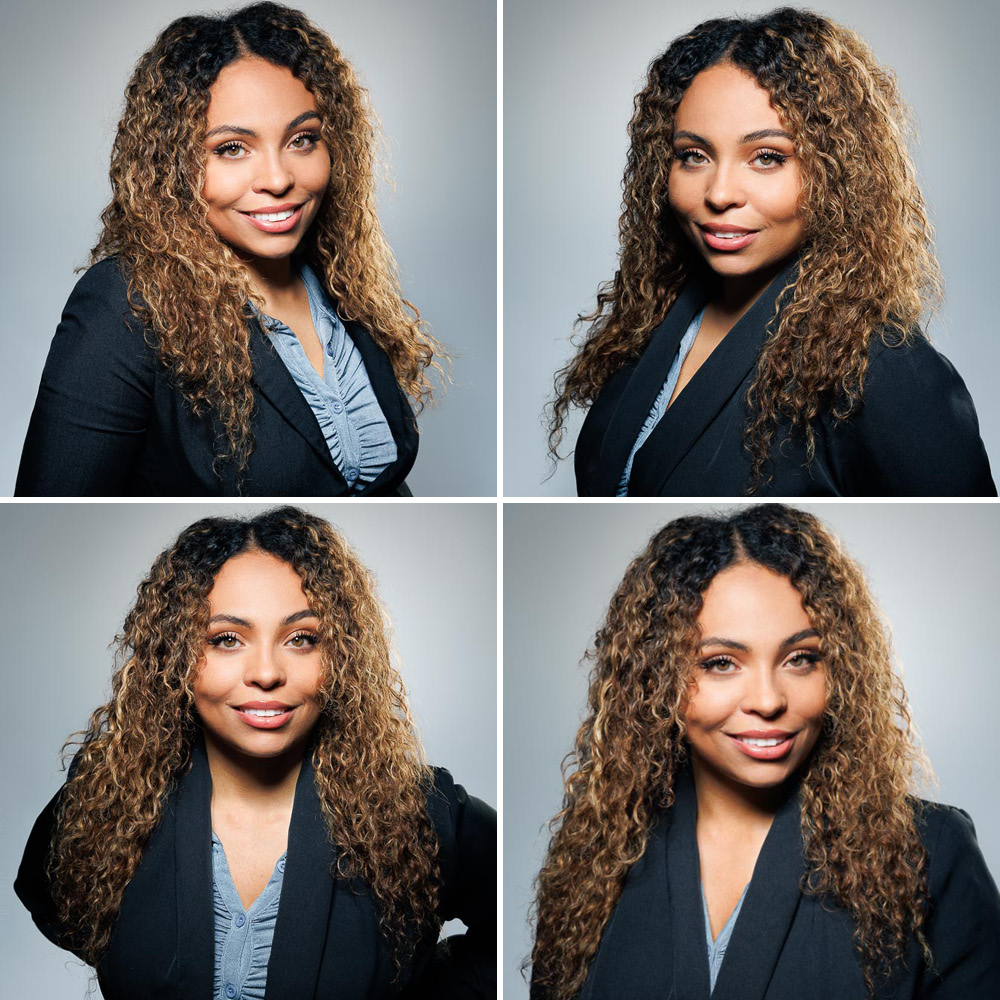 Portrait professionnel d'une femme en costume pour photo CV à Paris