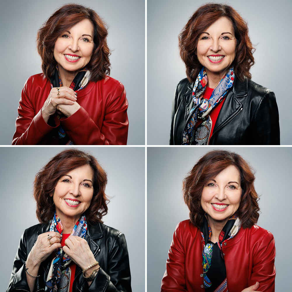 Femme souriante en portrait professionnel pour photo CV à Paris