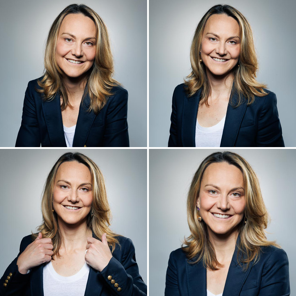Portrait professionnel d'une avocate en studio à Paris