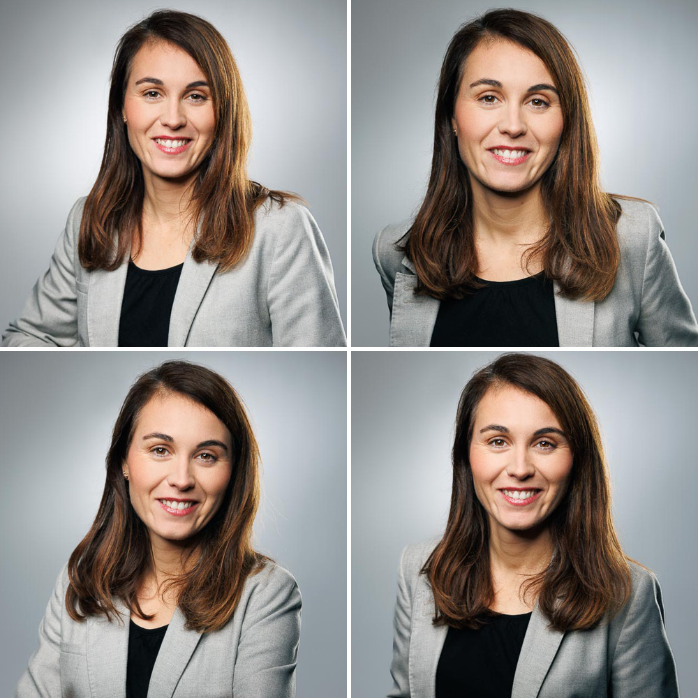 Portrait professionnel d'une collaboratrice en studio pour photo de CV