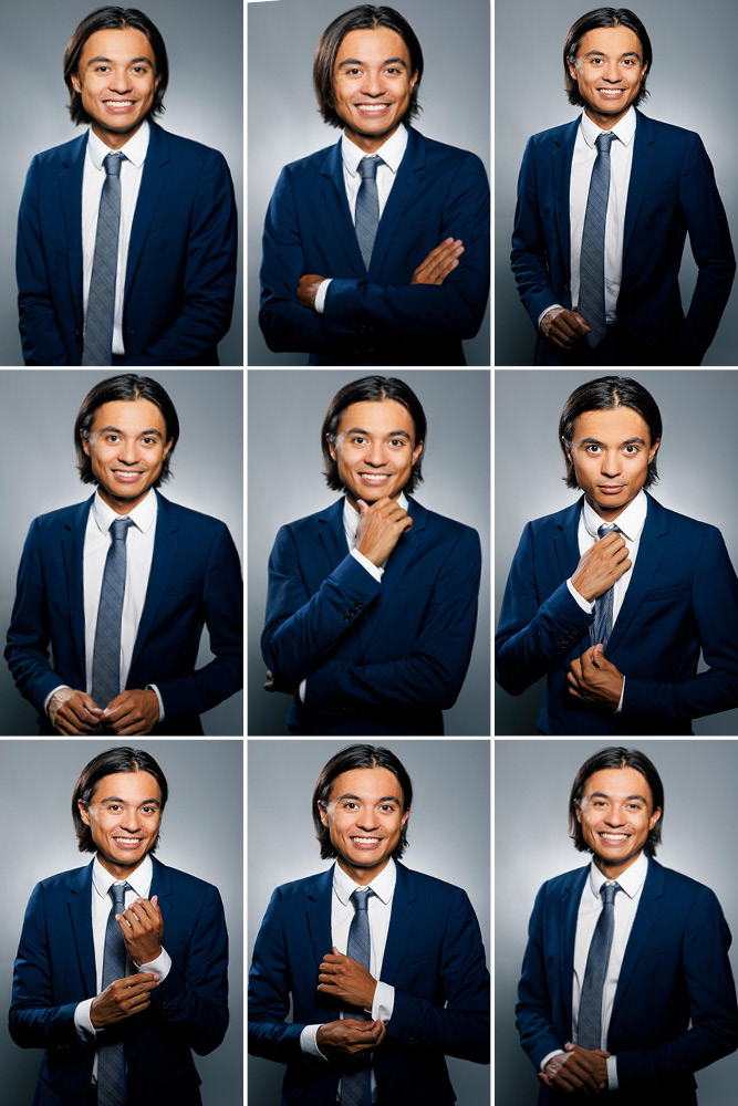 Portrait LinkedIn vertical d’un professionnel confiant au fond sobre et éclairage optimal