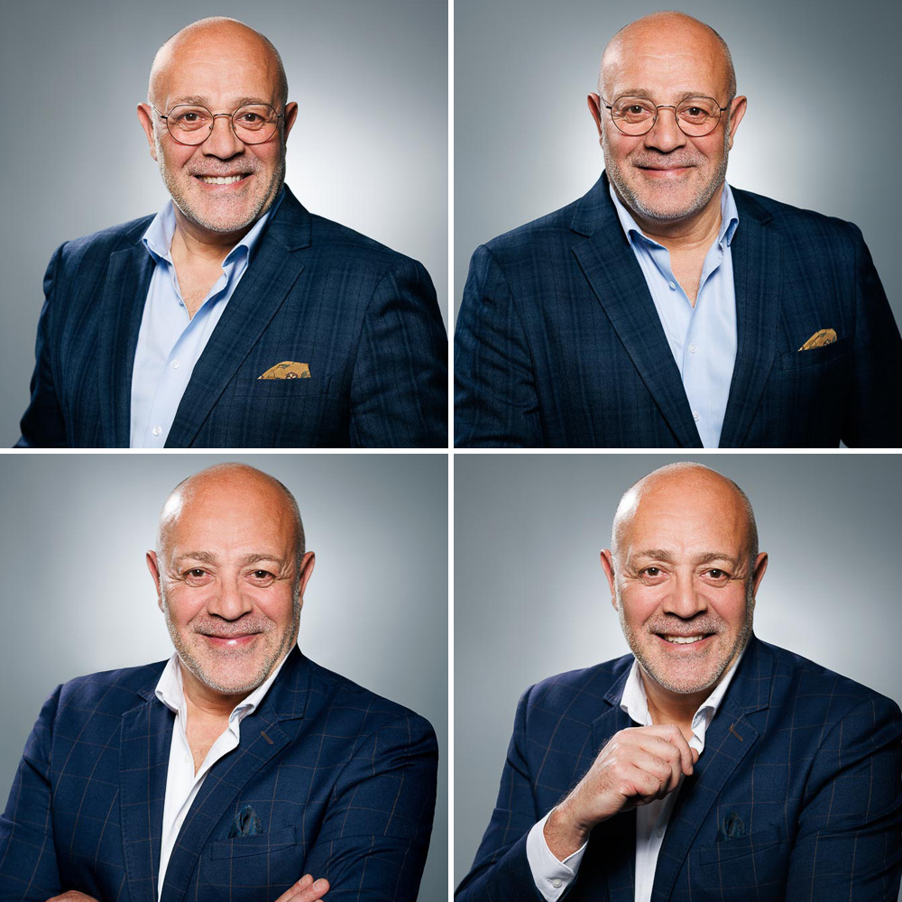 Portrait professionnel en studio à Paris, idéal pour CV.