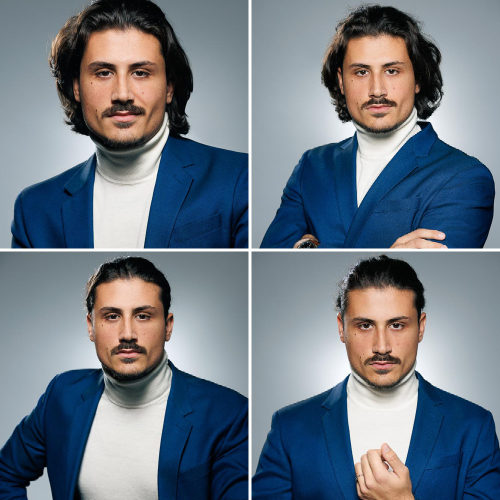 Portrait professionnel en studio, idéal pour photo de CV.